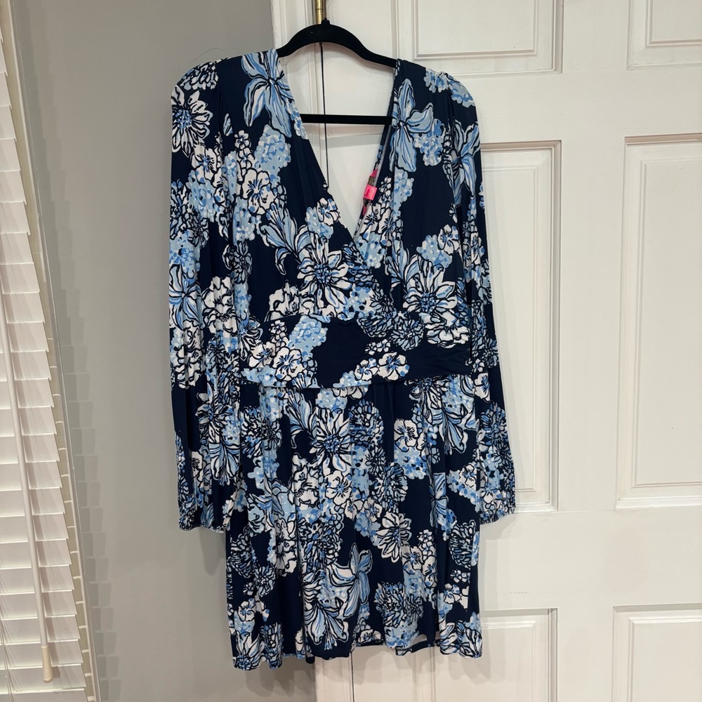 Lilly Pulitzer Navy Blue Floral Skort Dress